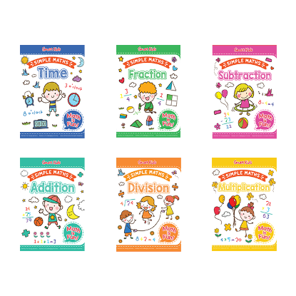 Picture of SMART KIDS SIMPLE MATHS SET OF 6 (SUBTRACTION, MULTIPLICATION, ADDITION, DIVISION, FRACTION, TIME)