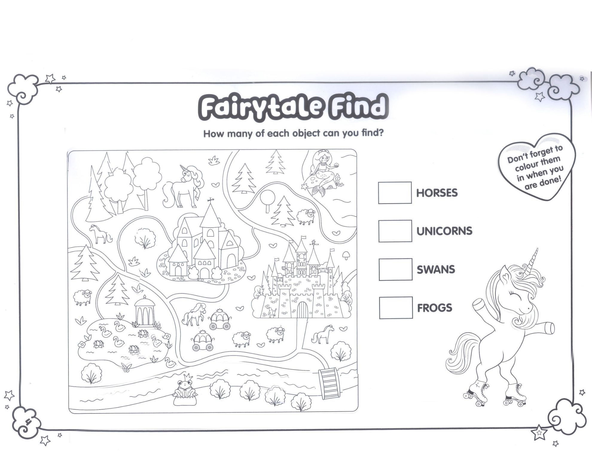 Learning is Fun. GIANT ACTIVITY PAD-UNICORN